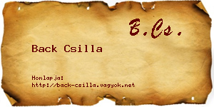 Back Csilla névjegykártya